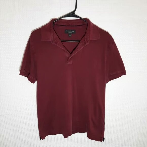 Banana Republic Other - Banana Republic Men’s M Polo Shirt Dark Red Short Sleeve Cotton Dress Casual